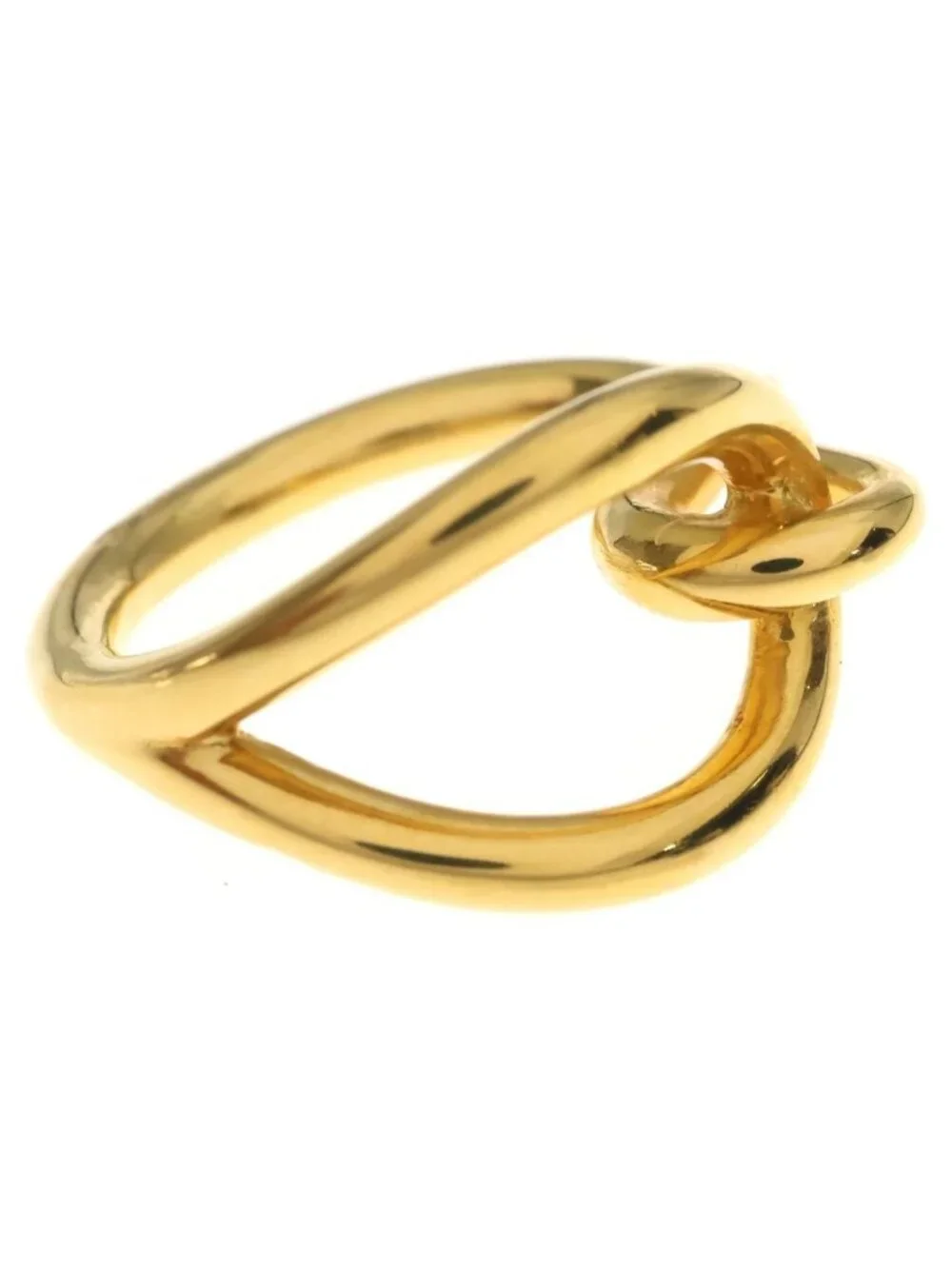 Hermes Jumbo Scarf Ring Plated Gold